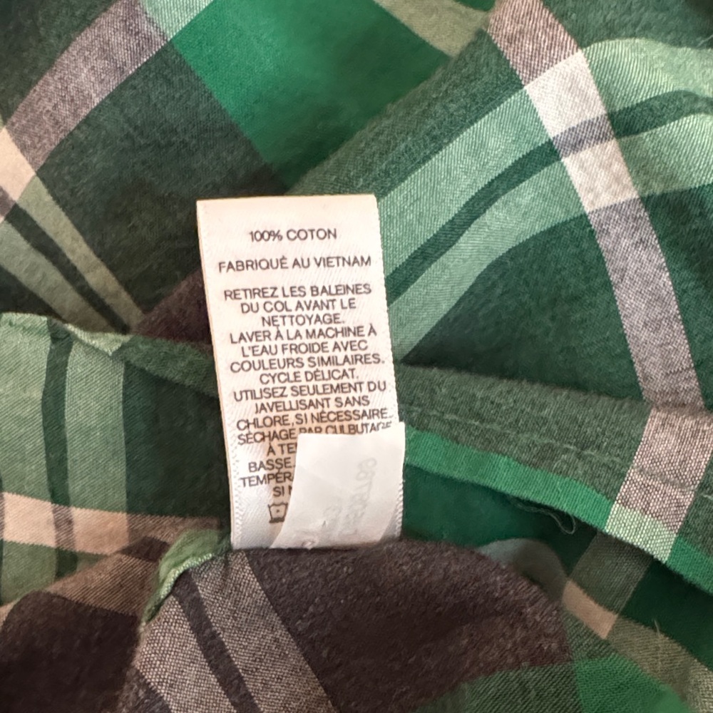 Express Green Plaid Casual Button Down Shirt - Picture 4 of 7